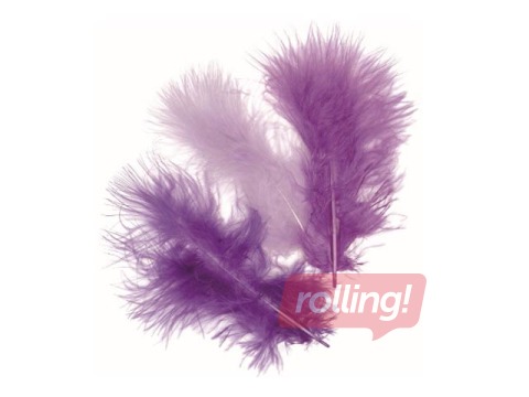 Dekoratiivsed marabou suled, lillad toonid, 15 tk.