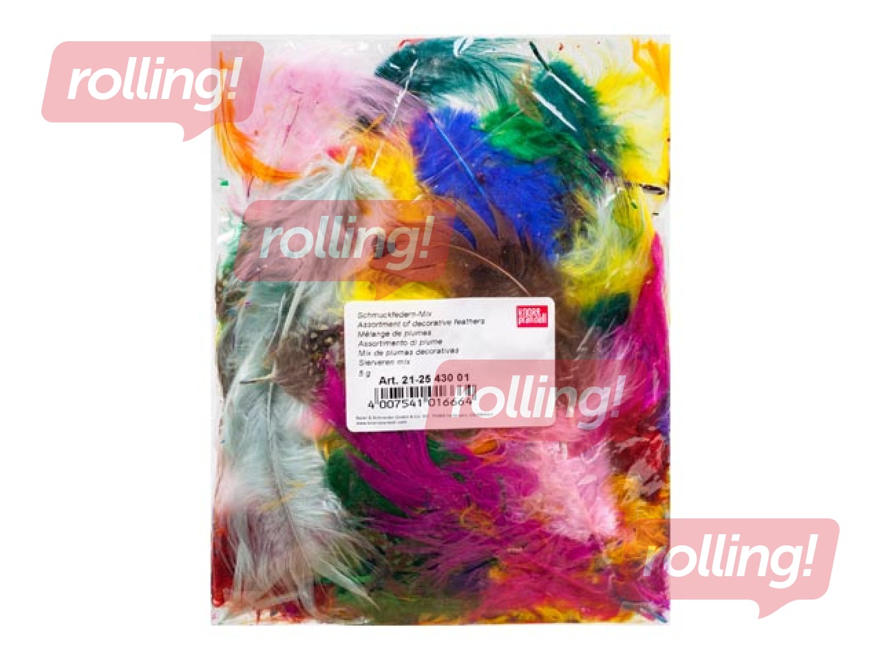 Decorative feathers, mix, 5g