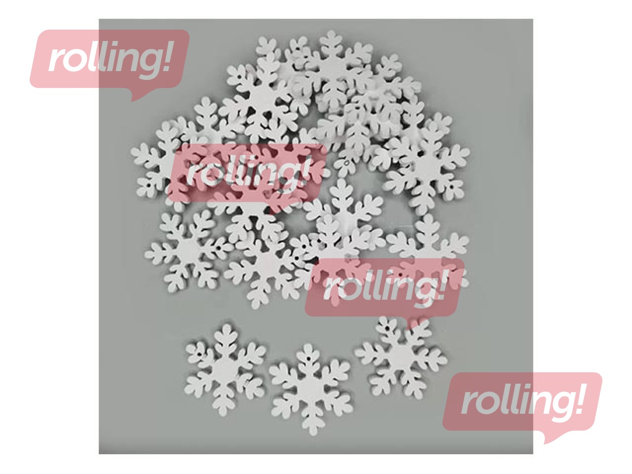 SALE Wooden decor, snowflakes, 3.5cm, 20 pcs.