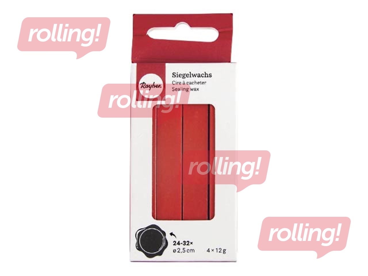 Sealing wax, 4 pcs, classic red