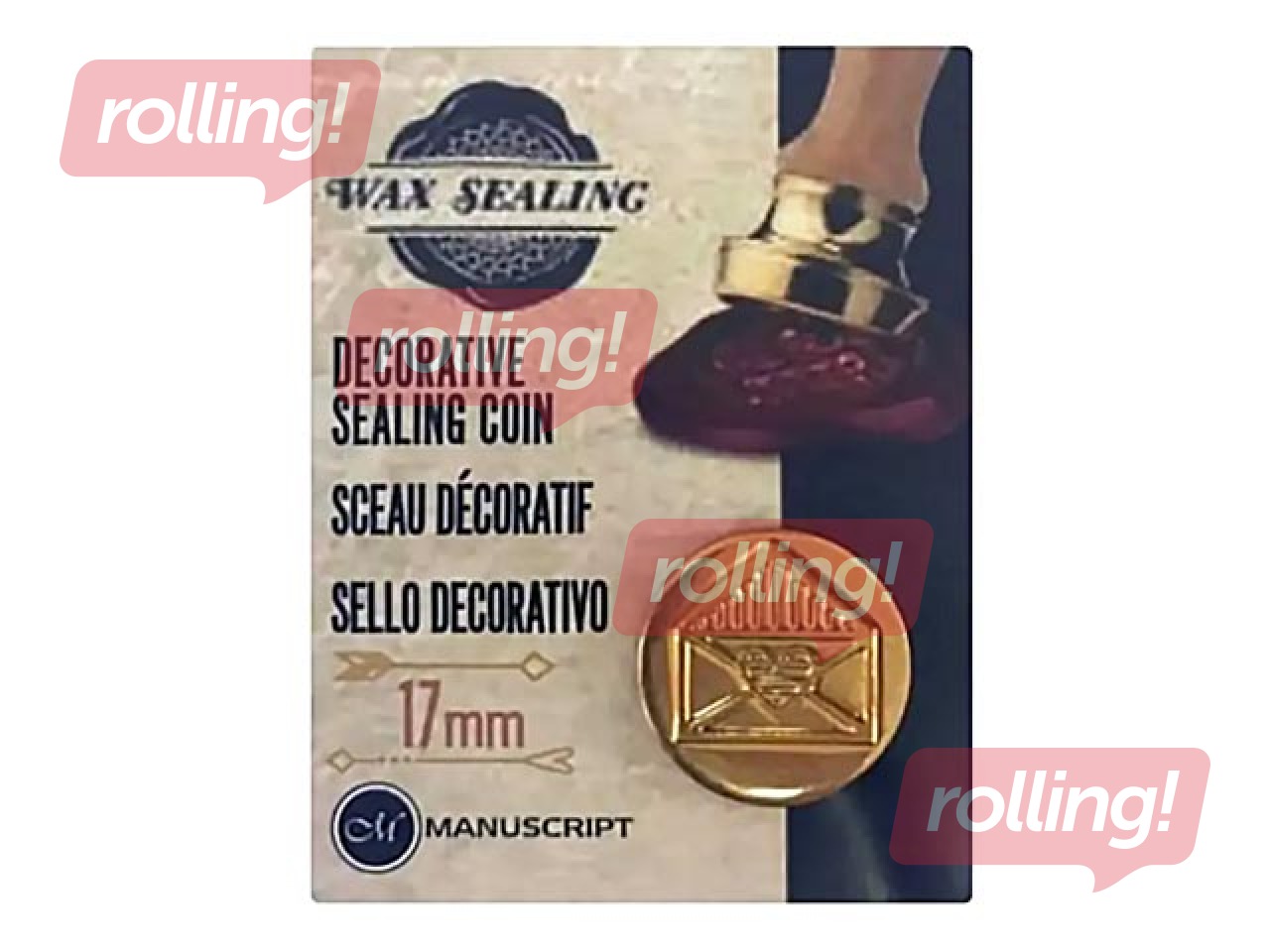 Metal coin for wax stamp Envelope, D: 1.7 cm