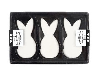 Decorative rabbit figures, ceramic, 3 pcs.