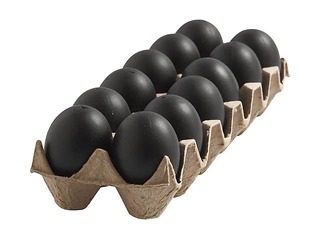 Decorative eggs, black, 12 pcs.