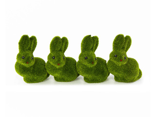 Decorative velvet bunny, 1 pc, 8cm