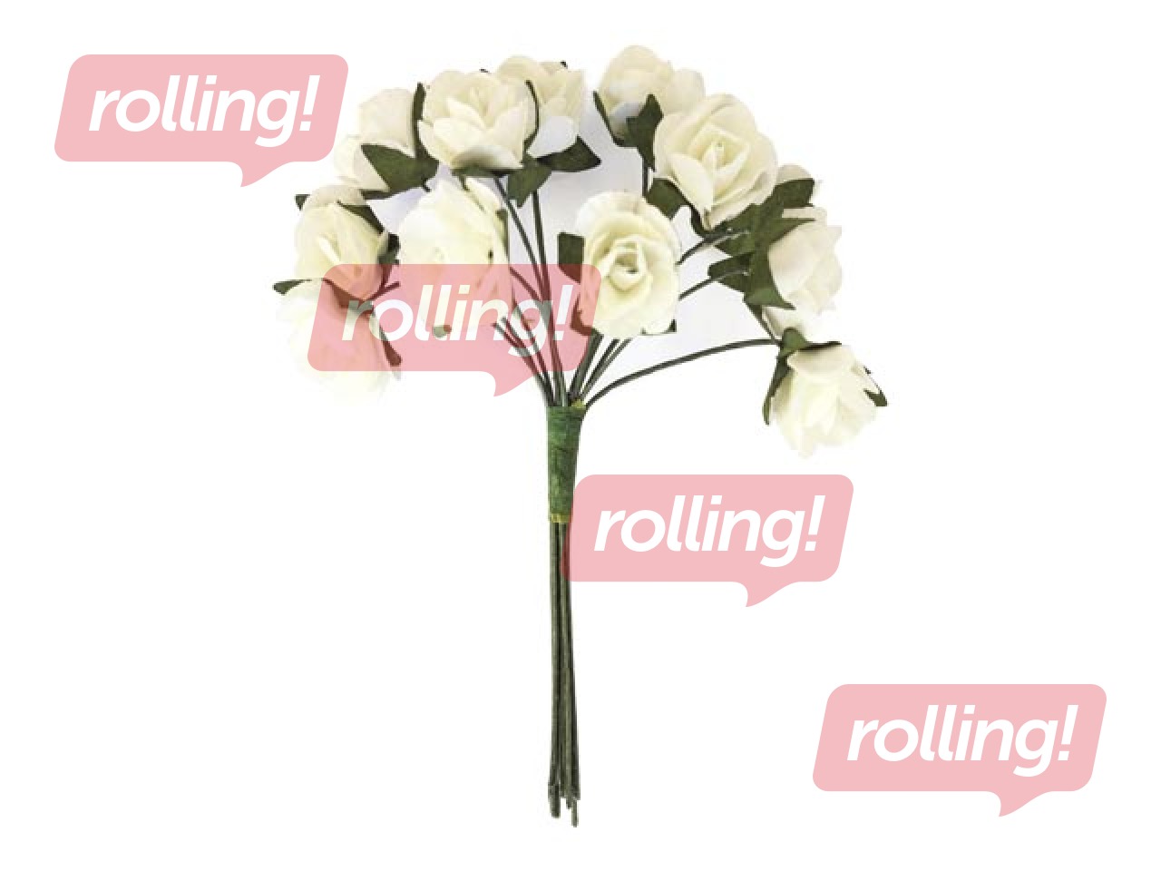 Kunstlilled, roosikimp, valge