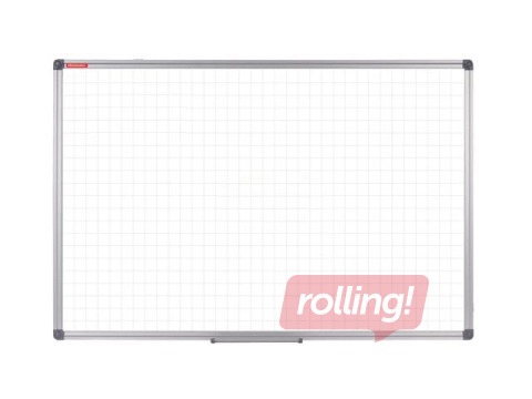 Valge ruuduline tahvel 90x60cm, magnetilise pinnaga, alumiiniumraamis