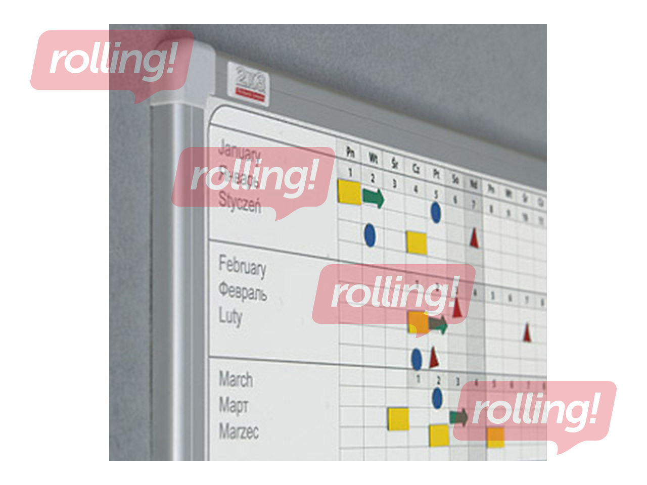 Wall planning board 2x3, yearly, 120 x 90 cm