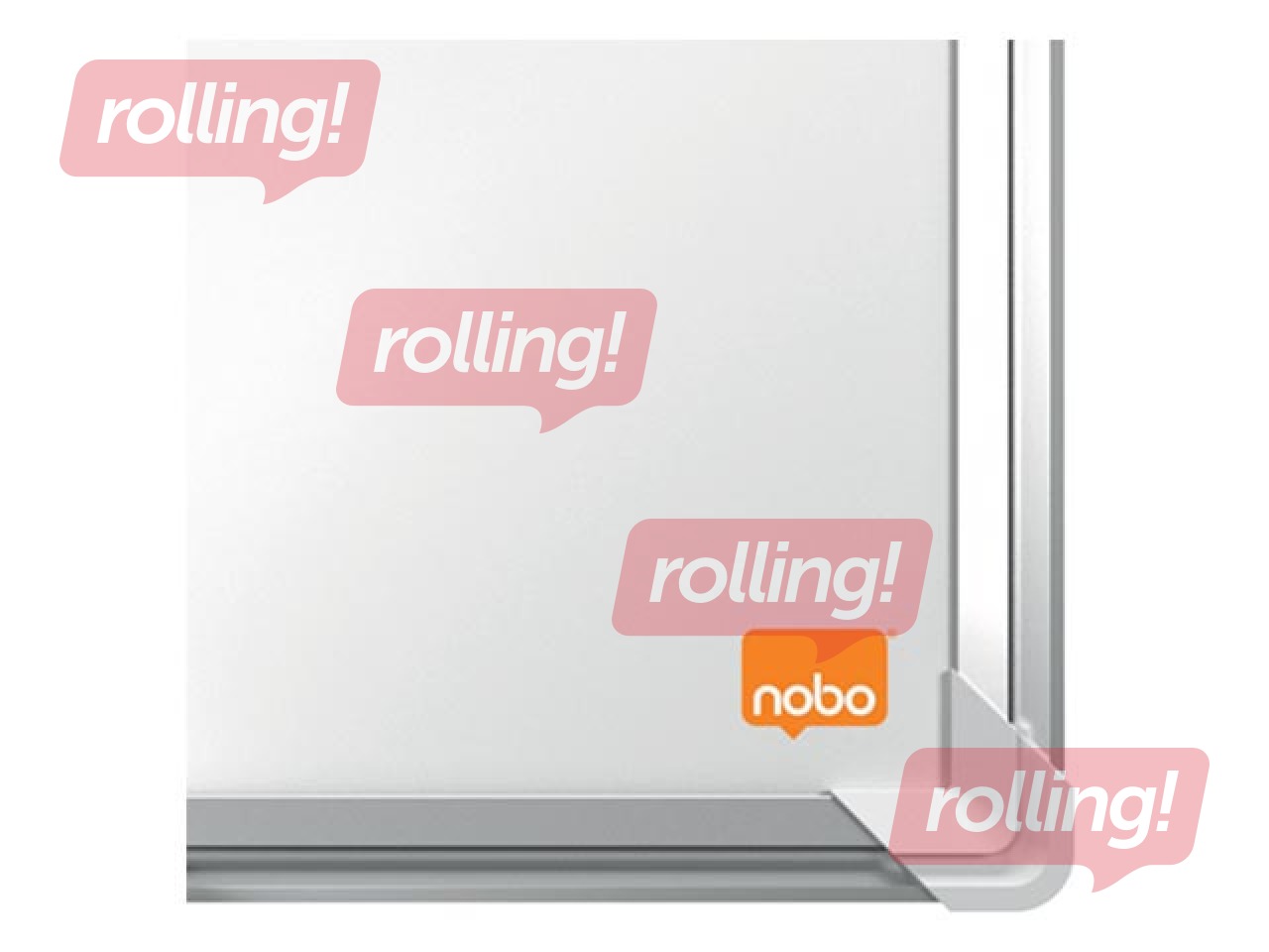 Sienas tāfele alumīnija rāmī Nobo Premium Plus, 150 x 100 cm, emaljēta virsma, balta