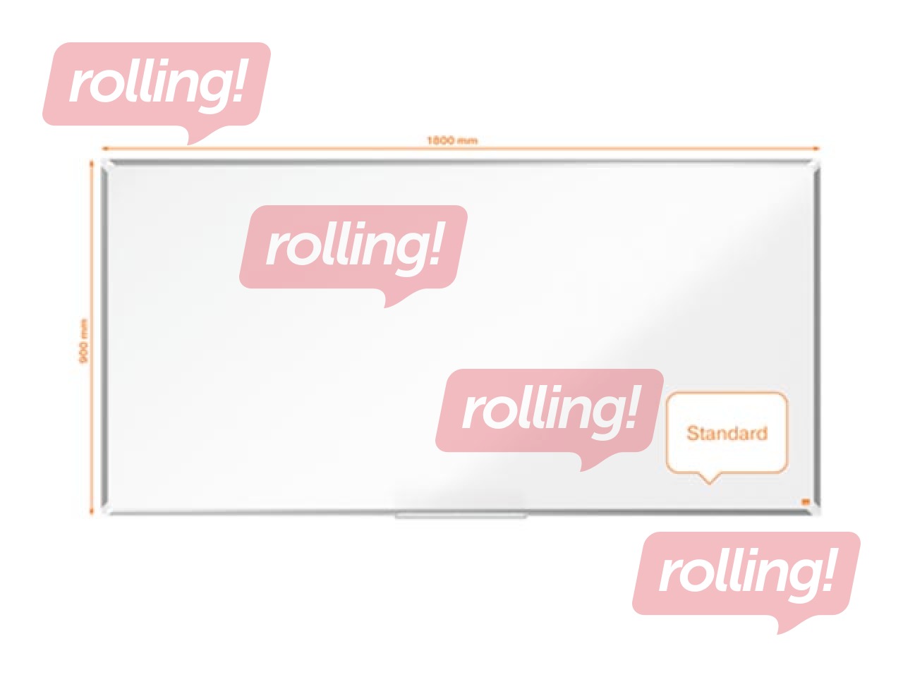 Magnettahvel Nobo Premium Plus, 180 x 900 cm, teras, valge