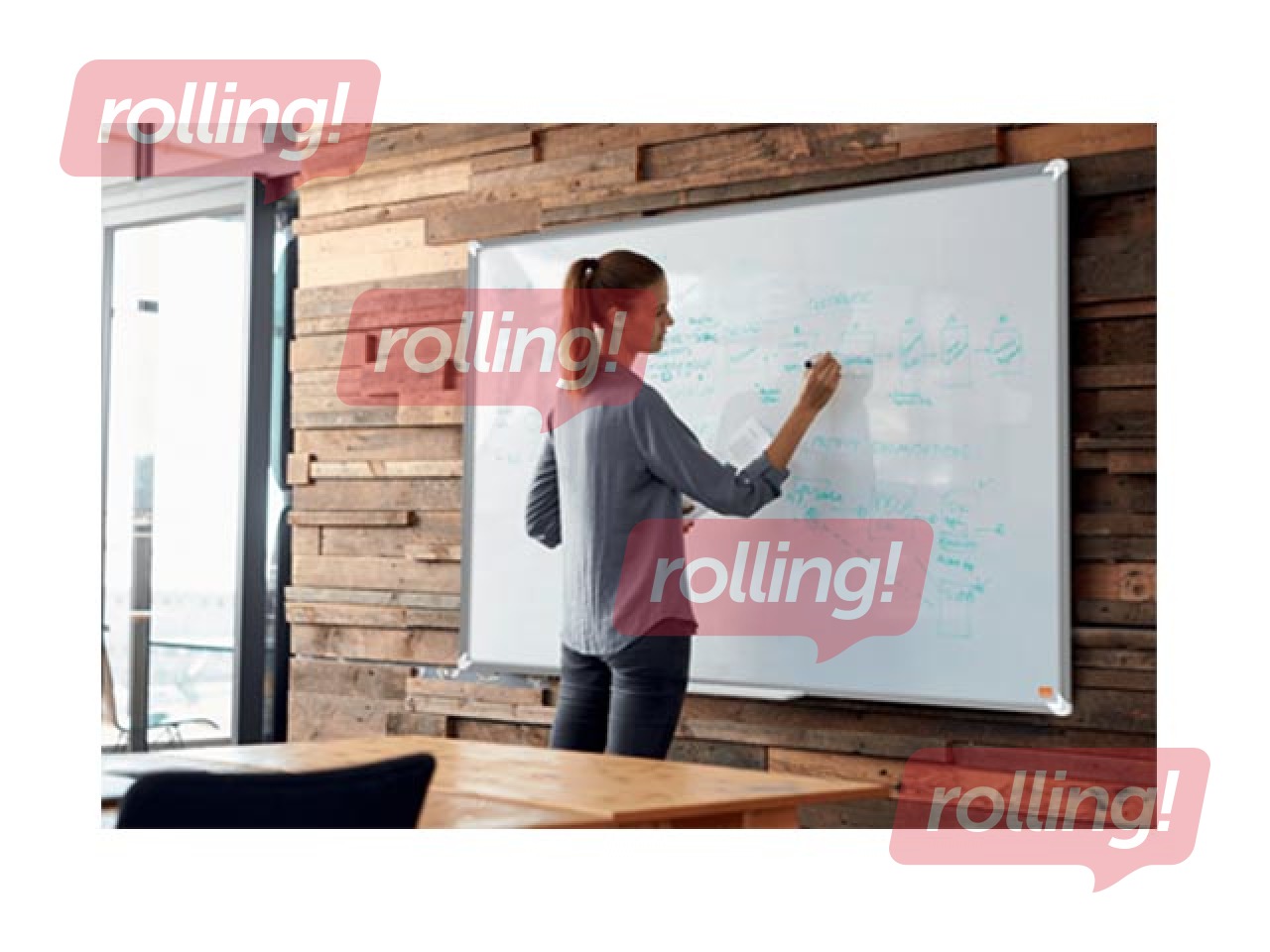 Sienas tāfele alumīnija rāmī Nobo Premium Plus, 200 x 100 cm, lakota virsma, balta 