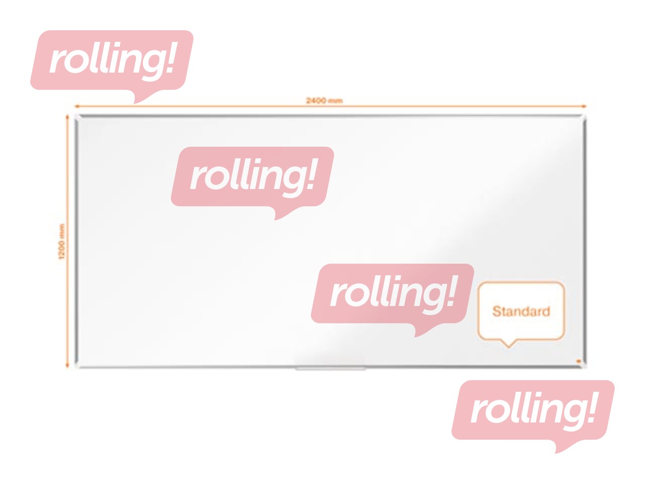 Magnettahvel Nobo Premium Plus, 240 x 120 cm, teras, valge