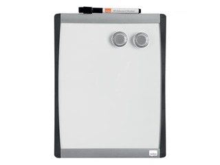 Tahvel Nobo Mini, magnetiline, hõbedase ja mustaga kumera raamiga, 21,5 x 28 cm