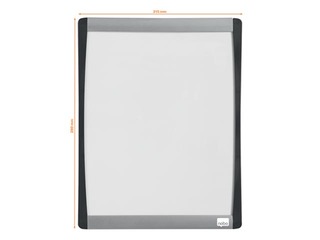 Tahvel Nobo Mini, magnetiline, hõbedase ja mustaga kumera raamiga, 21,5 x 28 cm