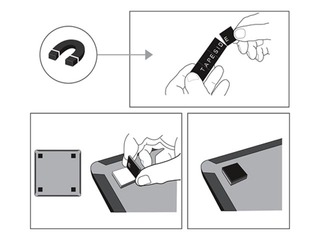 Tahvel Nobo Mini, magnetiline, hõbedase ja mustaga kumera raamiga, 21,5 x 28 cm