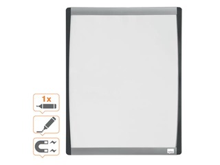 Tahvel Nobo, väike, magnetiline, hõbedase ja mustaga kumera raamiga, 28 x 33,5 cm