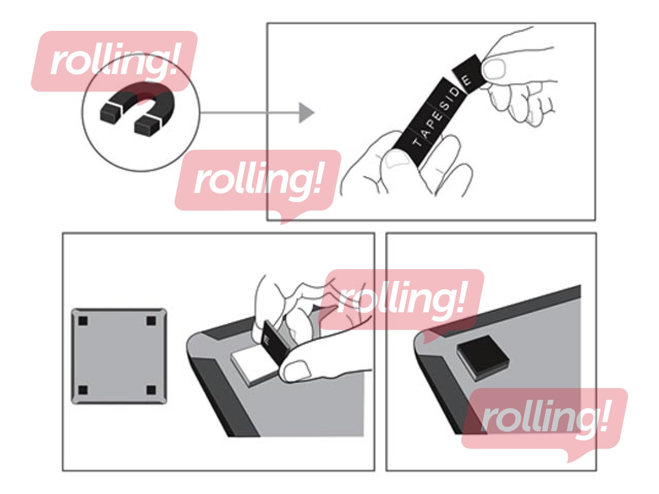 Tahvel Nobo, väike, magnetiline, hõbedase ja mustaga kumera raamiga, 28 x 33,5 cm
