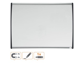 Tahvel Nobo, väike, magnetiline, hõbedase ja musta kumera raamiga, 58,5 x 43 cm