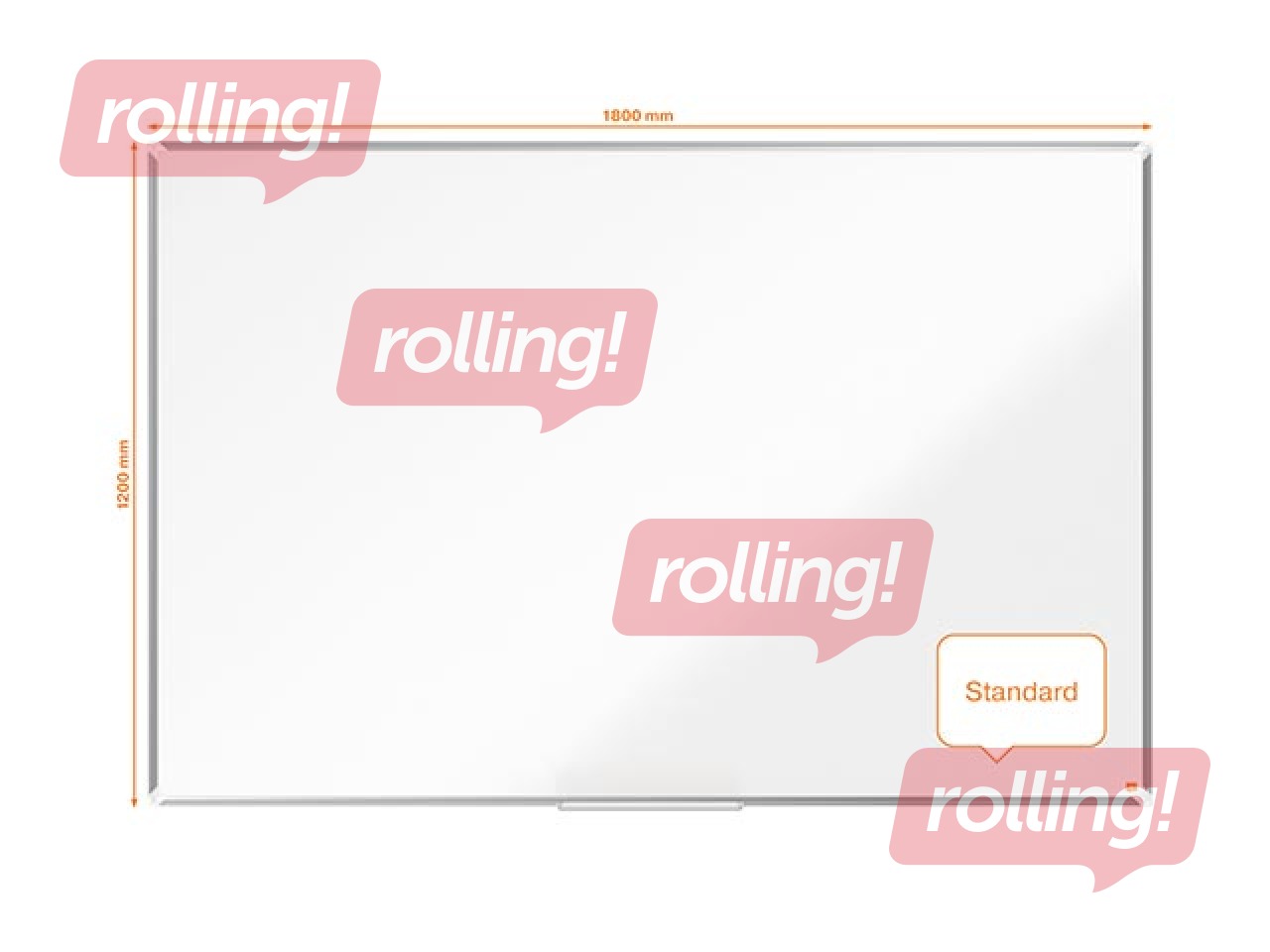 Tahvel Nobo Premium Plus, 180 x 120 cm, emailitud pind, valge