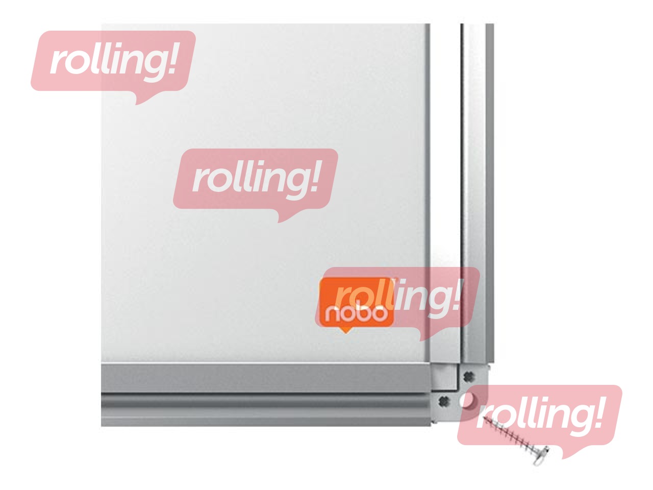 Tahvel Nobo Premium Plus, 180 x 120 cm, emailitud pind, valge