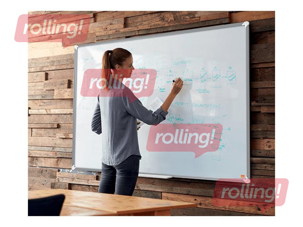 Wall board in aluminum frame Nobo Premium Plus, 180x120 cm, enameled surface, white