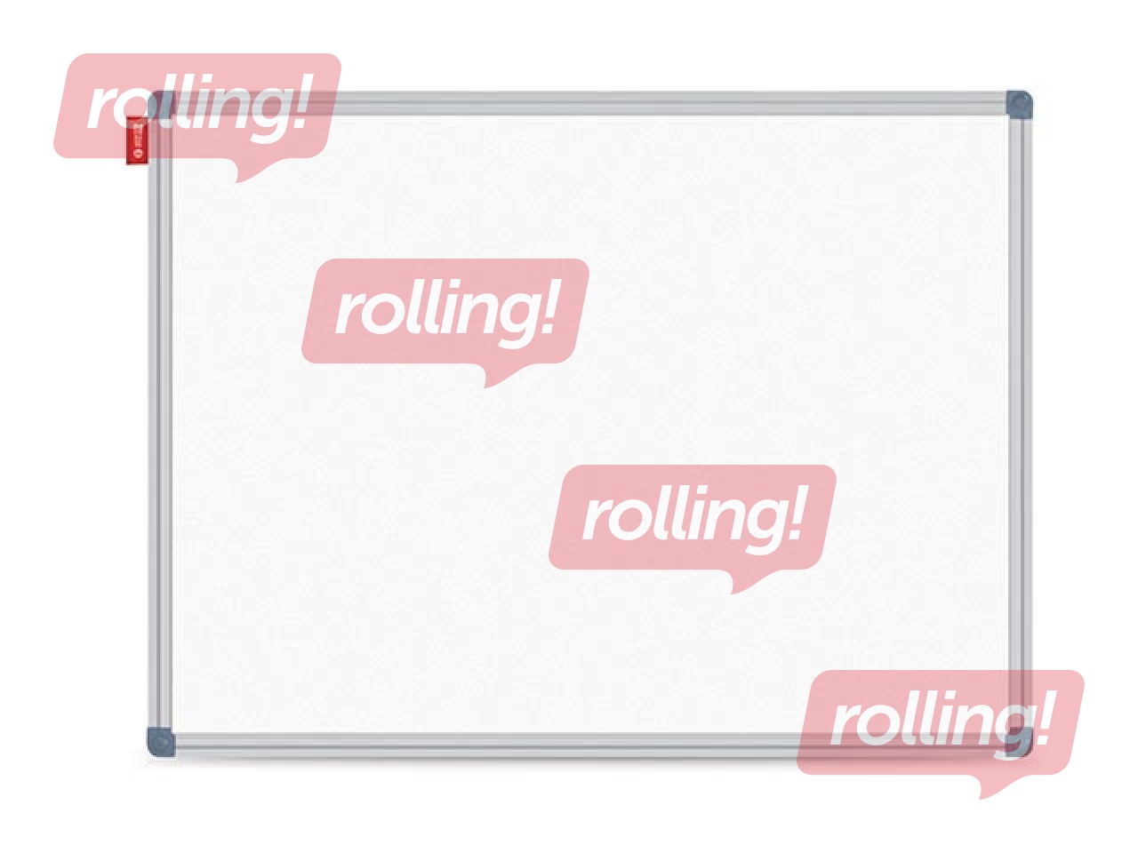 Seinakohver alumiiniumraamis projektoritele, emailitud, valge, 180x120cm