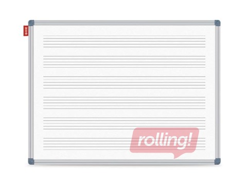 Seinatahvel alumiiniumraamis noodijoontega, lakitud, valge, 170x100cm