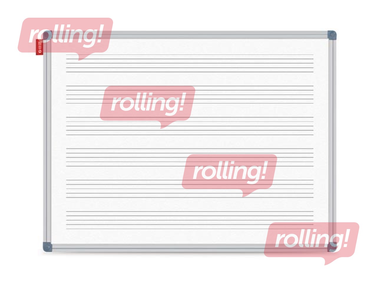 Seinatahvel alumiiniumraamis noodijoontega, lakitud, valge, 170x100cm