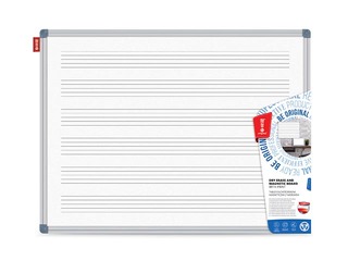 Seinatahvel alumiiniumraamis noodijoontega, lakitud, valge, 170x100cm