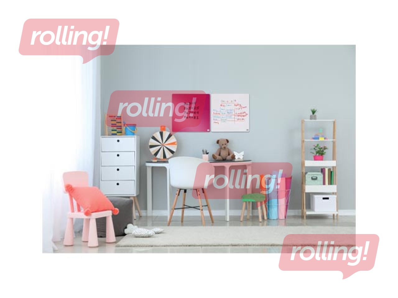 Seinatahvli Nobo, 36x36cm, magnetiline, roosa