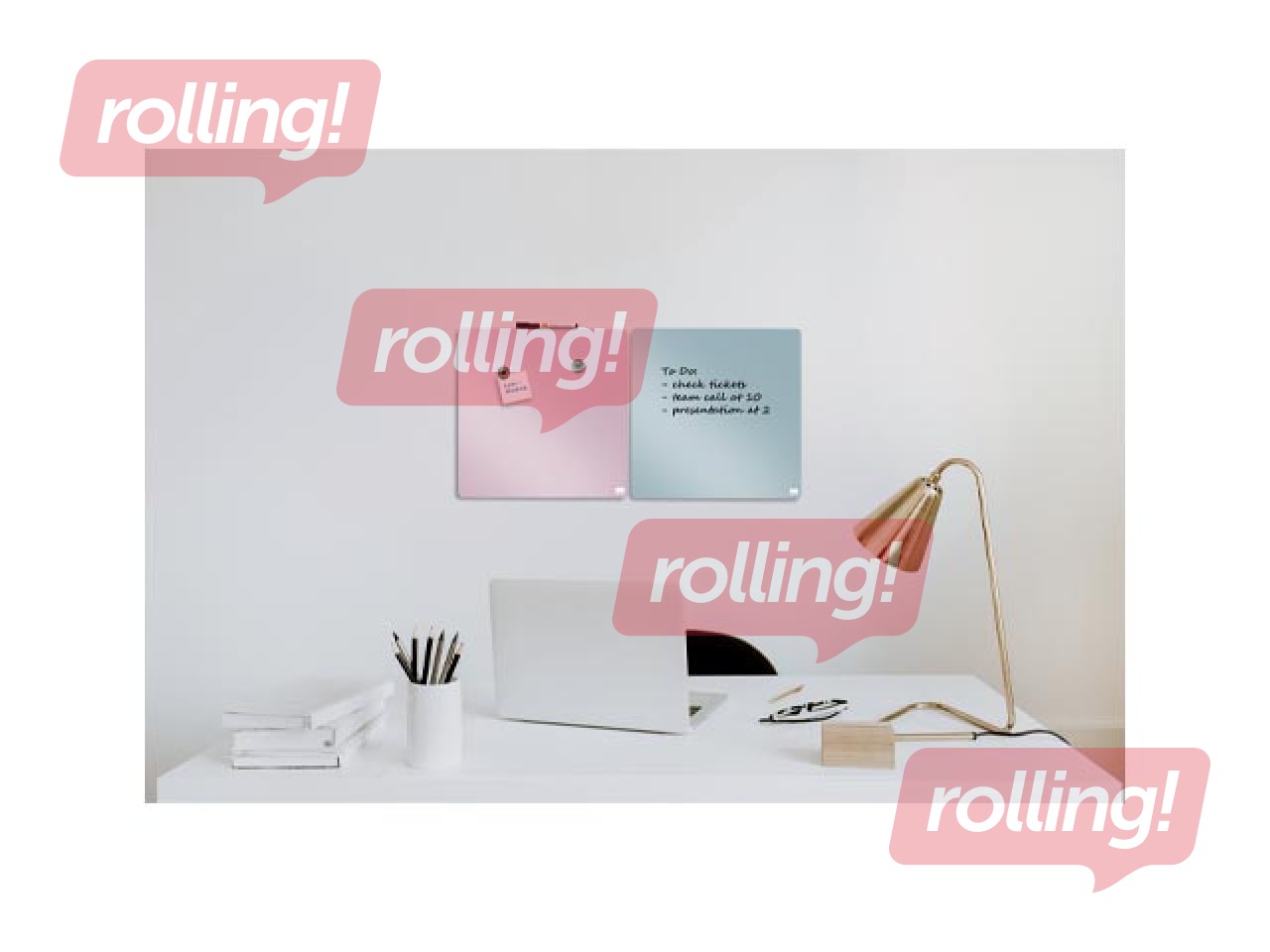 Wall whiteboard Nobo, 36x36cm, magnetic, light pink