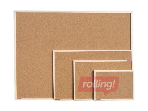 Korķa tāfele koka rāmī, 90x60 cm