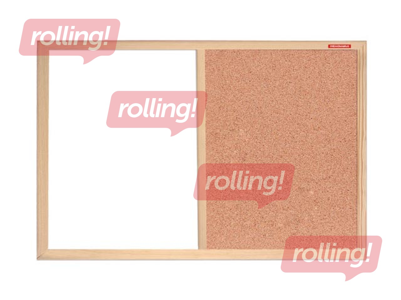 Cork and dry erase and magnetic board with a wooden frame, 60x40 cm