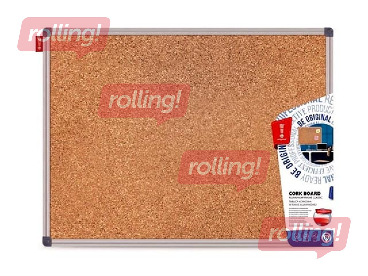 Cork board with aluminum frame Memobe Classic, 240x120 cm
