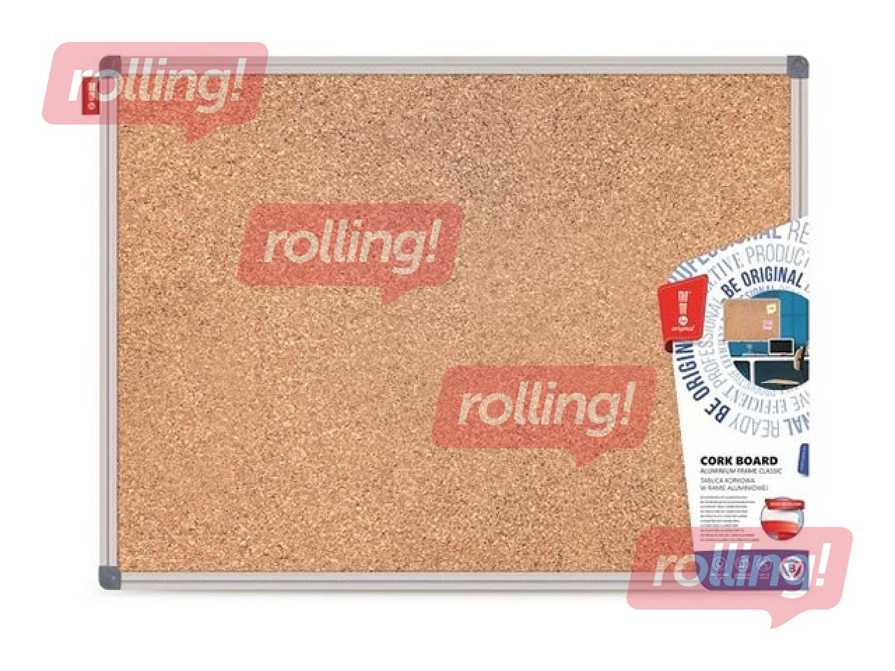 Cork board with aluminum frame Memobe Classic, 100x150 cm