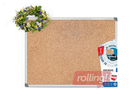 Cork board with aluminum frame Memobe Classic, 90x180 cm +Midsummer gift!