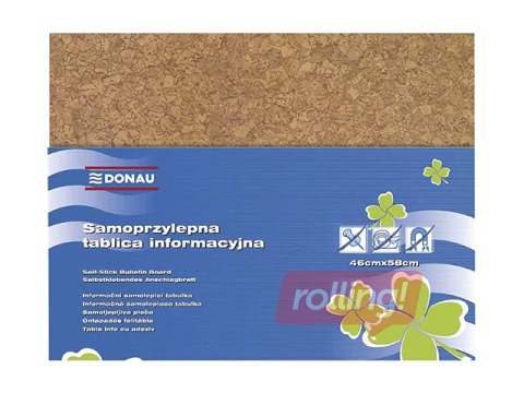 PROMO Notice board Donau, self-adhesive, 46 x 58 cm, brown