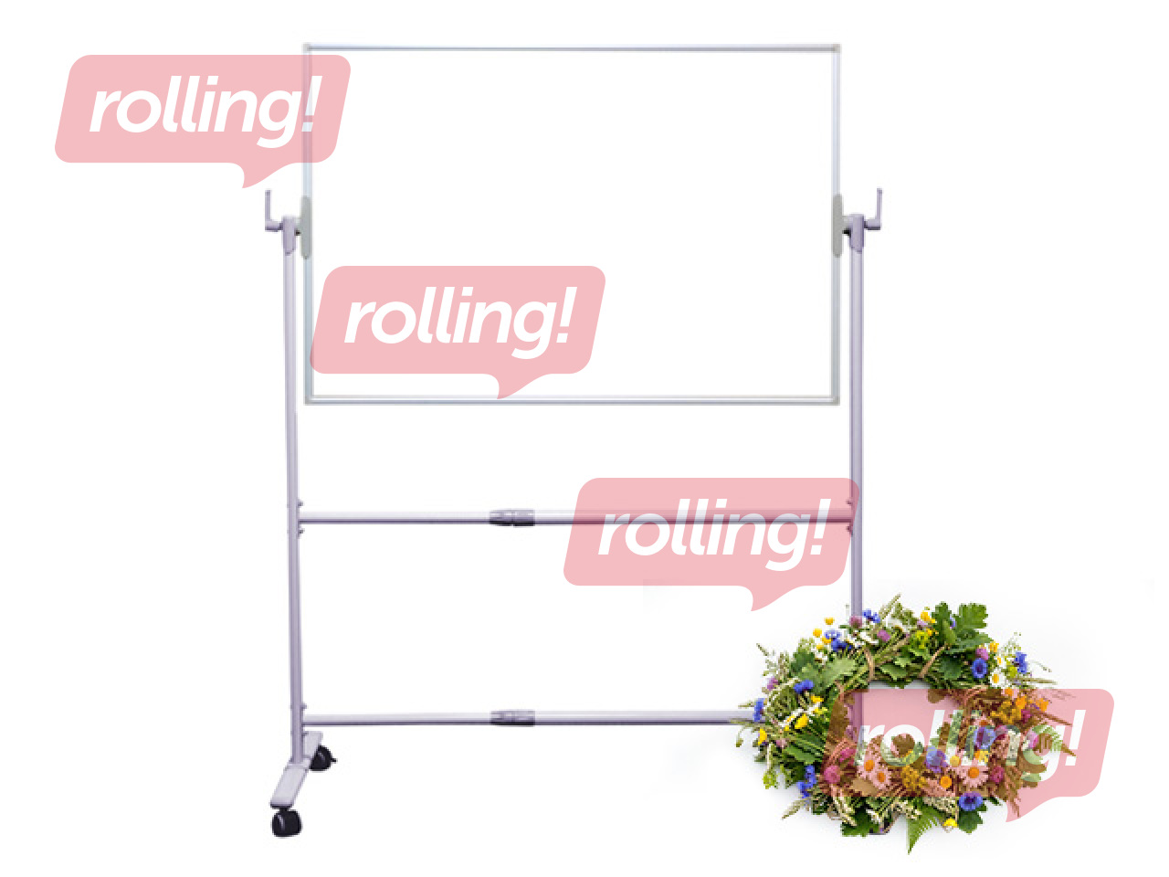 Double sided mobile board, lacquered, white, 150x100cm +Midsummer gift!