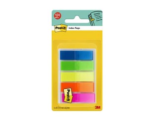 Marķēšanas indeksi Post-it, plastikāka, 5 caurspīdīgas krāsas, 11.9x43.2mm