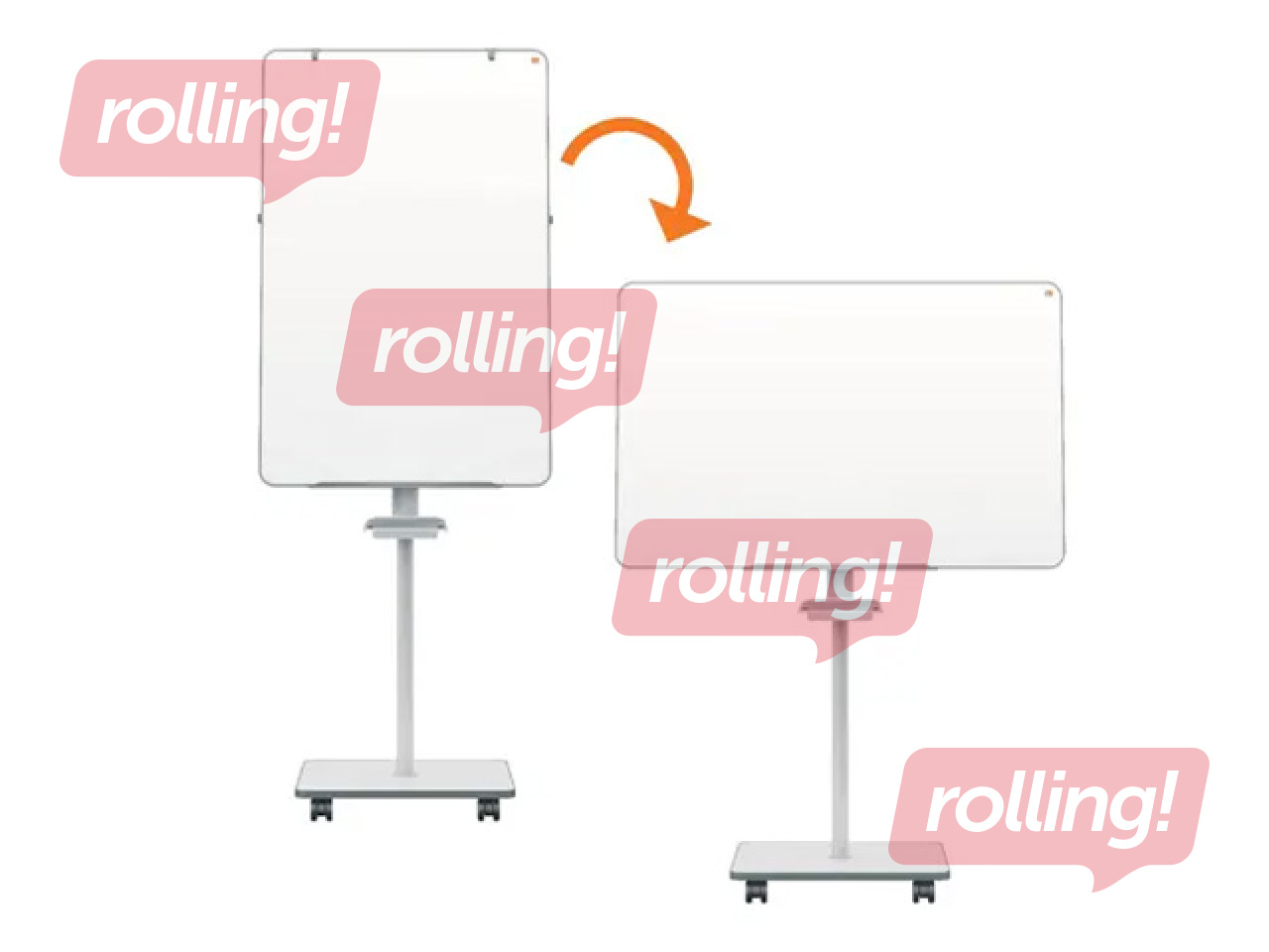 Tāfele uz riteņiem Nobo divpusēja Flipchart Move & Meet, magnētiska, 68x104cm