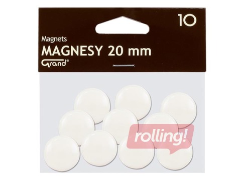 Tahvlimagnet Grand, 20 mm, 10 tk, valge
