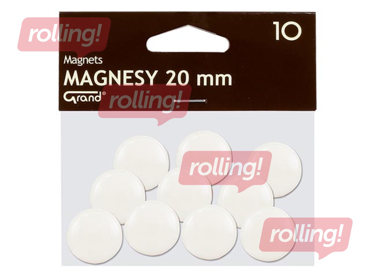 Tahvlimagnet Grand, 20 mm, 10 tk, valge