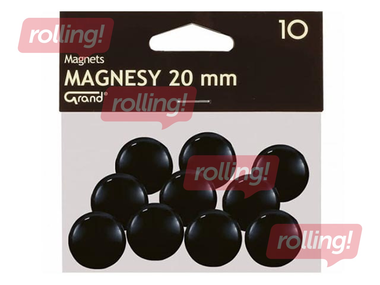 Magnets Grand, 20 mm, 10 pc., black