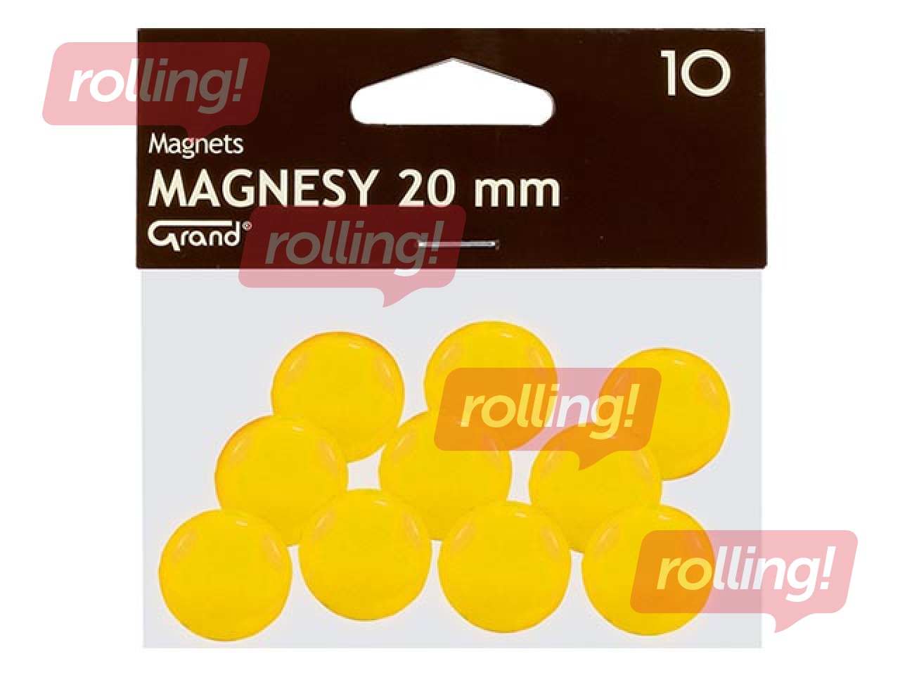 Magnets Grand, 20 mm, 10 pc., yellow