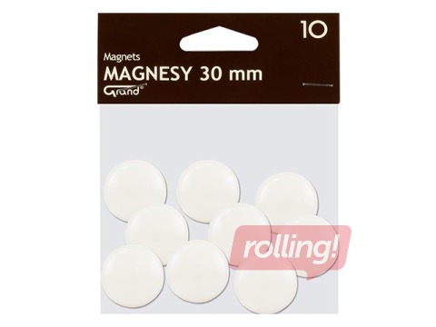 Tahvlimagnet Grand, 30 mm, 10 tk, valge