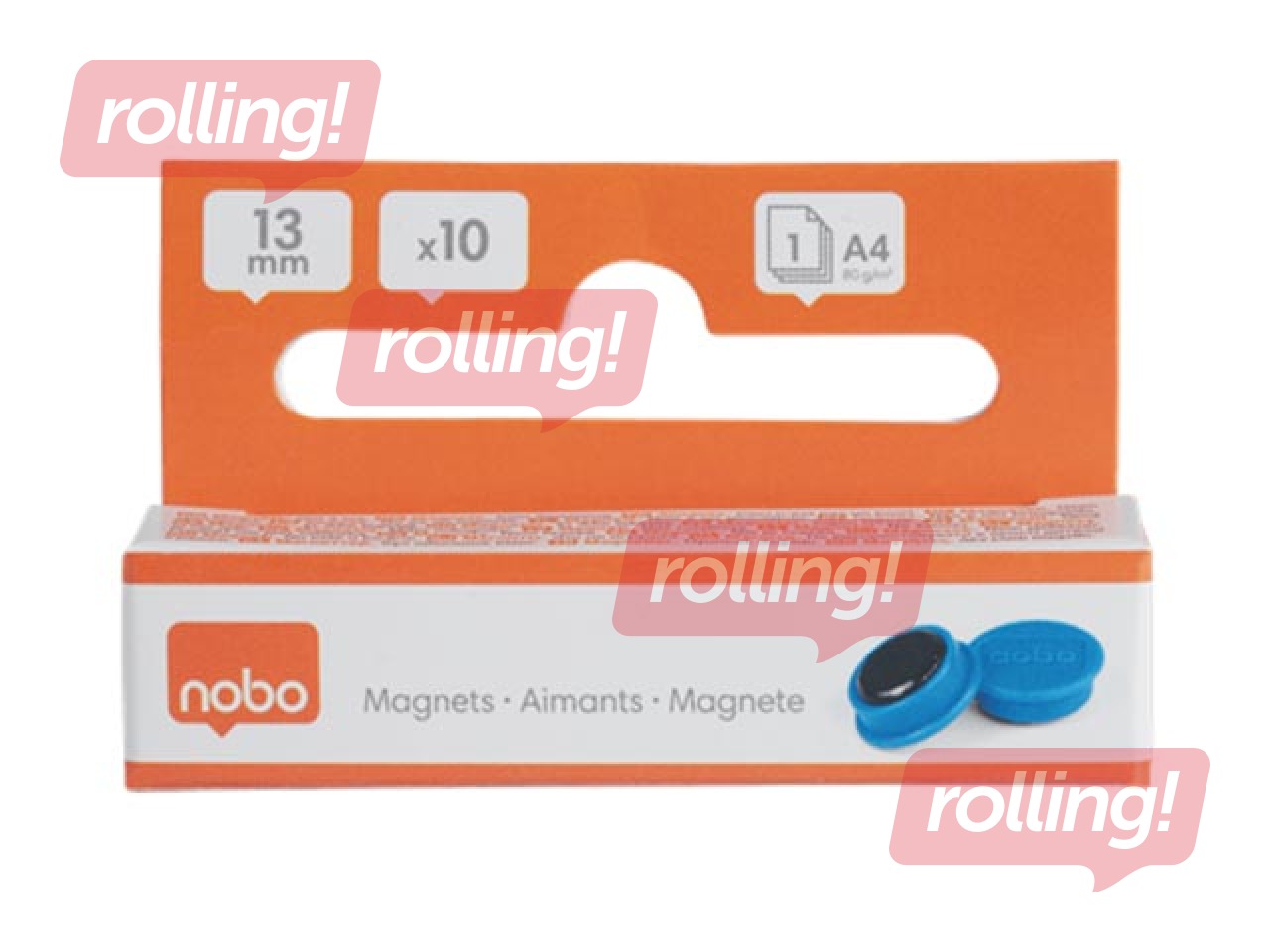 Magnets Nobo, 13 mm, 10 pcs., blue