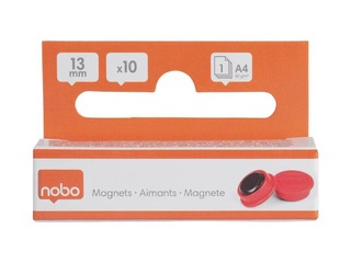 Magnēti Nobo, 13 mm, 10 gab., sarkani
