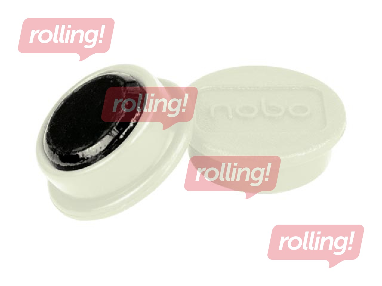 Magnets Nobo, 13 mm, 10 pcs., white
