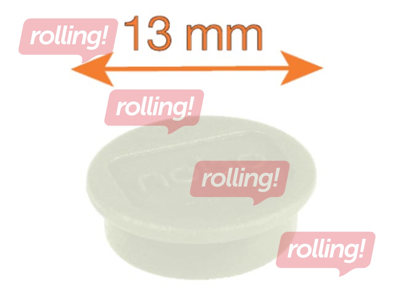 Magnets Nobo, 13 mm, 10 pcs., white