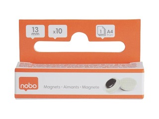 Magnets Nobo, 13 mm, 10 pcs., white