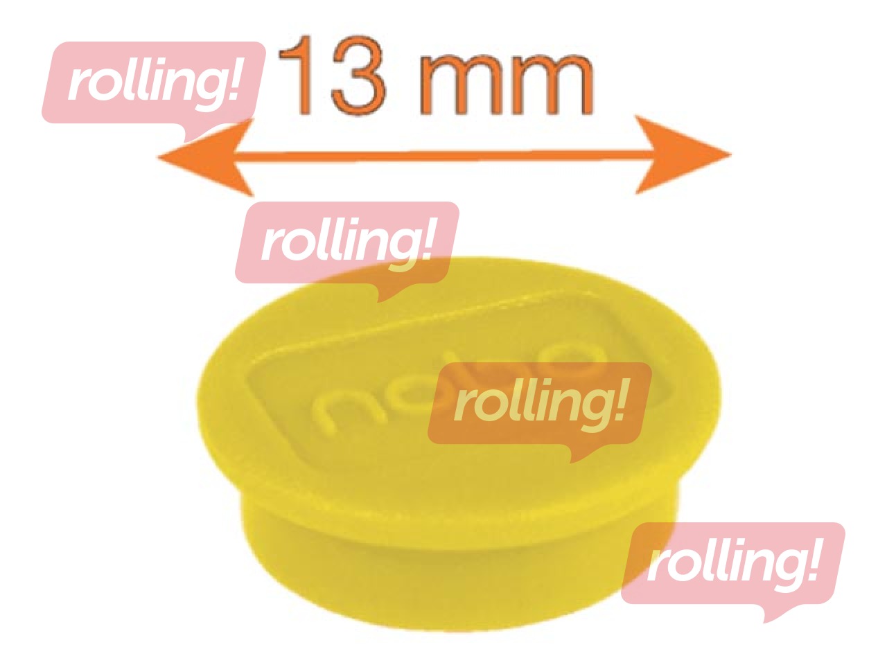 Magnēti Nobo, 13 mm, 10 gab., dzelteni